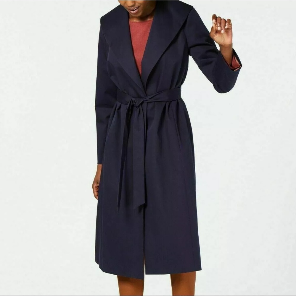 Eileen fisher organic cotton navy midnight coat XS